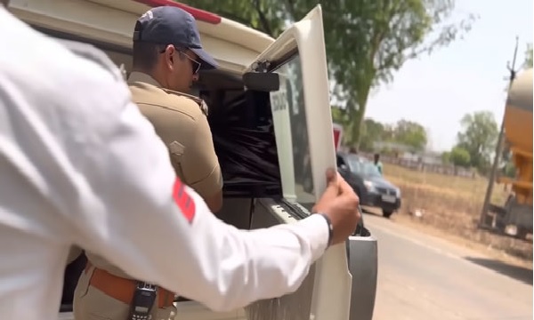 Is there a text on the vehicle? So get rid of it today! Police conducted a drive in Rajkot