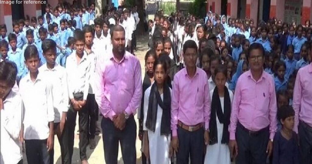 A government school where even a teacher comes wearing a uniform!