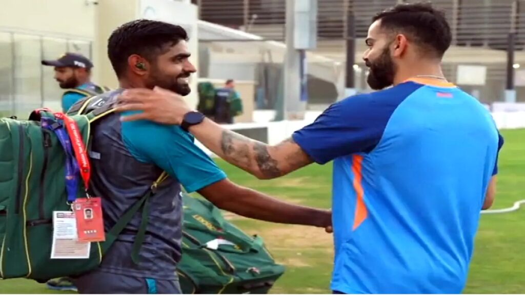 Before the match against Pakistan, Kohli and Babar Azam met