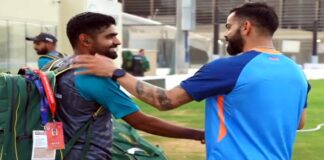 પાકિસ્તાન સામેની મેચ પહેલા કોહલી અને બાબર આઝમે મુલાકાત કરી Before the match against Pakistan, Kohli and Babar Azam met