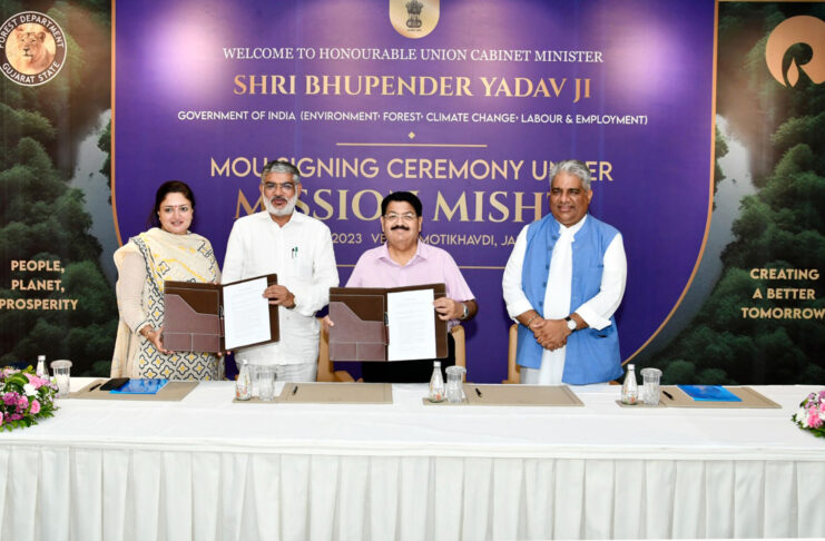 મરીન નેશનલ પાર્કમાં 3500 એકરમાં મેન્ગ્રૂવ્સ જંગલનાનિર્માણ માટે રિલાયન્સ ઇન્ડસ્ટ્રીઝ દ્વારા રાજ્ય સરકાર સાથે કરાર