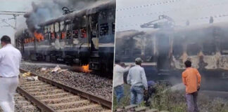 ગોધરા તરફ જઈ રહી હતી ટ્રેન, AC કોચમાં અચાનક આગ લાગી; મુસાફરોમાં નાસભાગ Train going to Godhra, AC coach caught fire suddenly; stampede among passengers