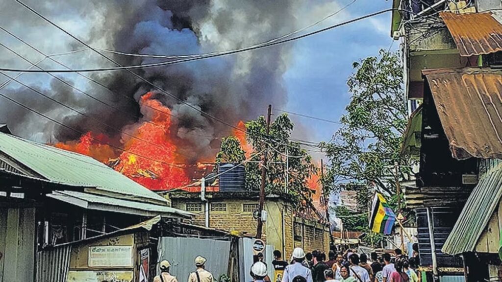 Violence breaks out again in Imphal, mob attacks DC office, sets fire to several vehicles