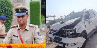 સુરેન્દ્રનગરમાં દારૂ ભરેલી કારને પકડવા જતા PSIની ગાડીને ટ્રેલરે ટક્કર મારતા ,PSI જે. એમ. પઠાણનું દુઃખદ અવસાન..