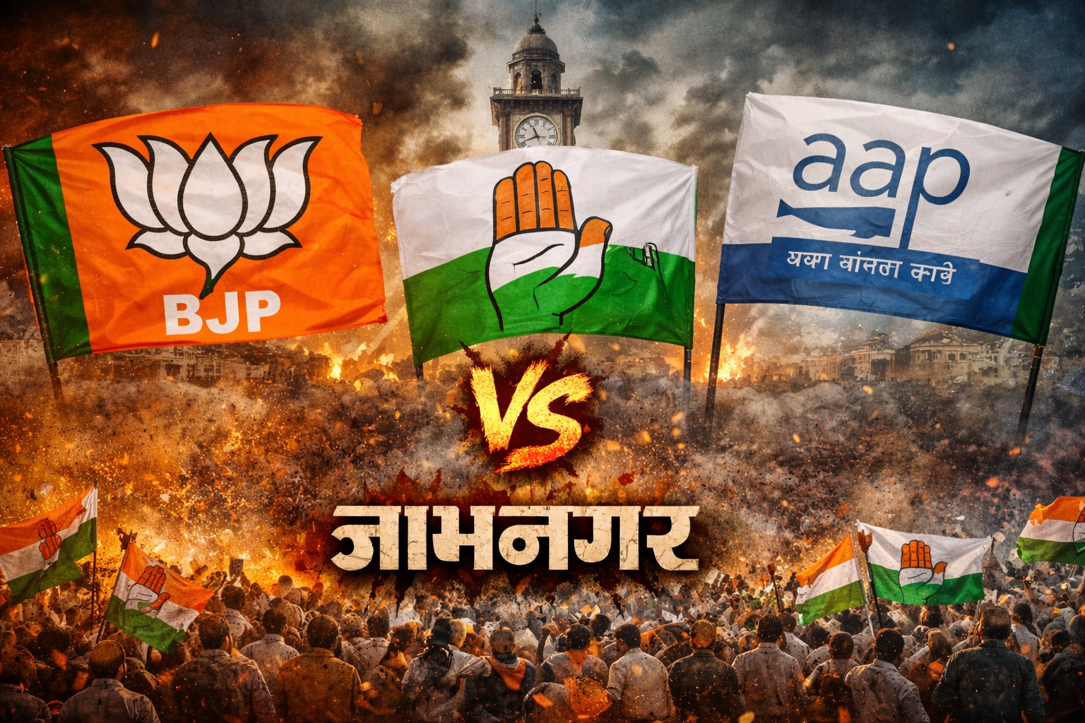 જામનગરમાં ચૂંટણીનો તાપ ચરમસીમાએ: ભાજપમાં ટિકિટ કાપાની તલવાર, કોંગ્રેસ-AAP પર દાગી ઉમેદવારોને લઈ ઘેરો વિવાદ